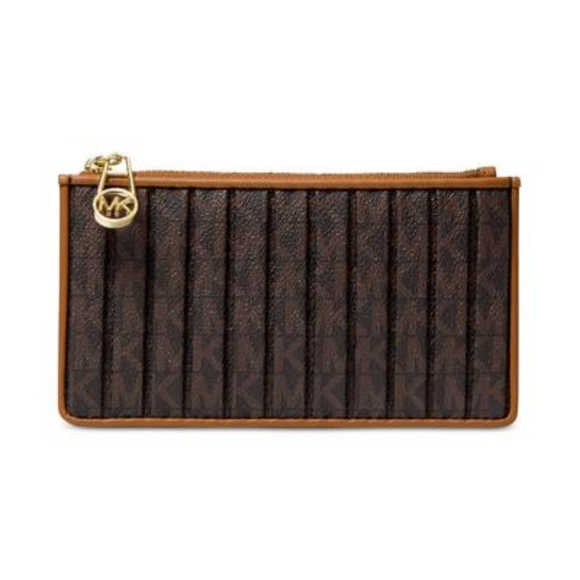 Michael Michael Kors Signature Jet Set Charm Medium Slim Card Case - Brown/Cream - Picture 1 of 5